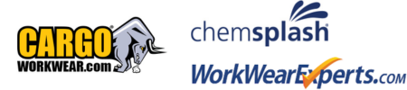 Cargoworkwear, Workwearexperts and Chemsplashlogos