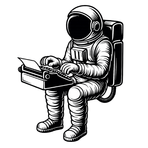 SEO Astronaut writing seo content in space