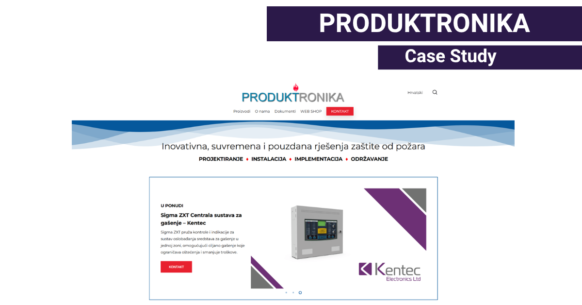 Produktronika website design and seo case study featured image.